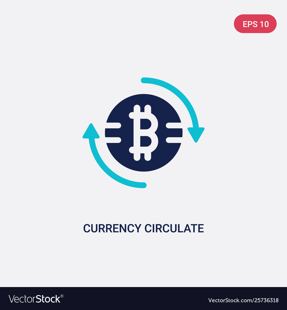 Two color currency circulate icon from