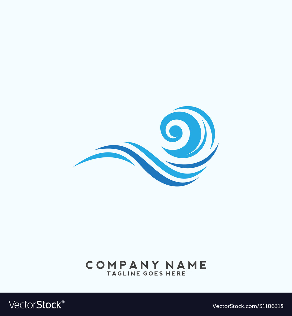 Water wave symbol and icon logo template Vector Image