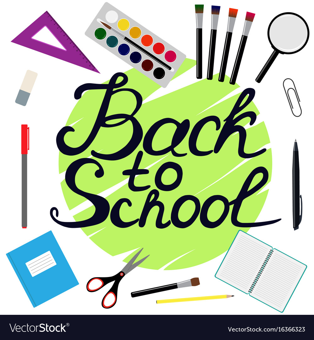 Back to school design set school supplies Vector Image