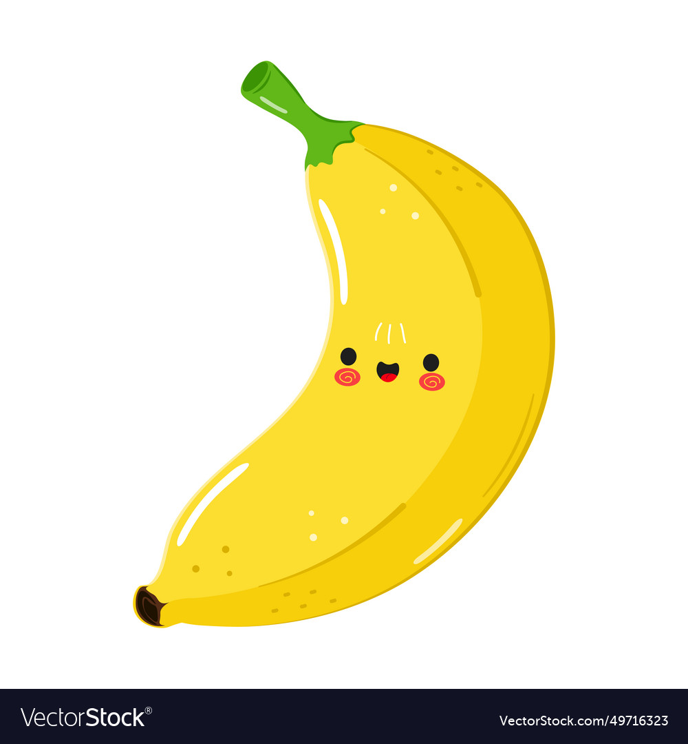 Banana character hand drawn cartoon kawaii