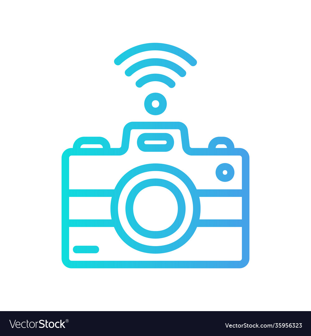 Camera icon in gradient style about internet vector image Camera icon in gradient style about internet