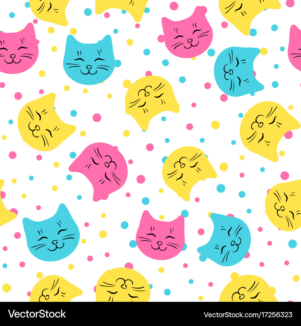 Cats pattern Royalty Free Vector Image - VectorStock