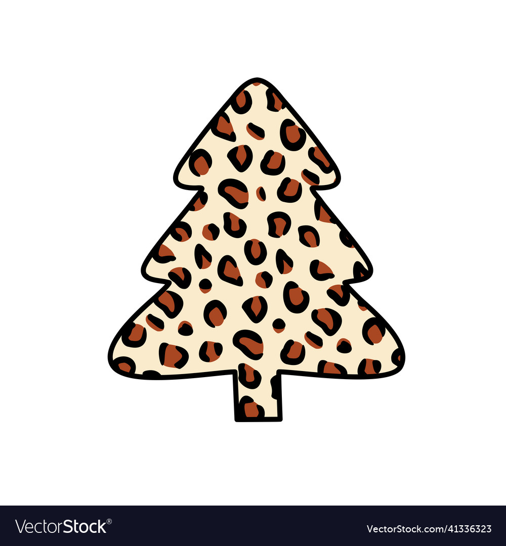 Christmas trees with leopard print collection