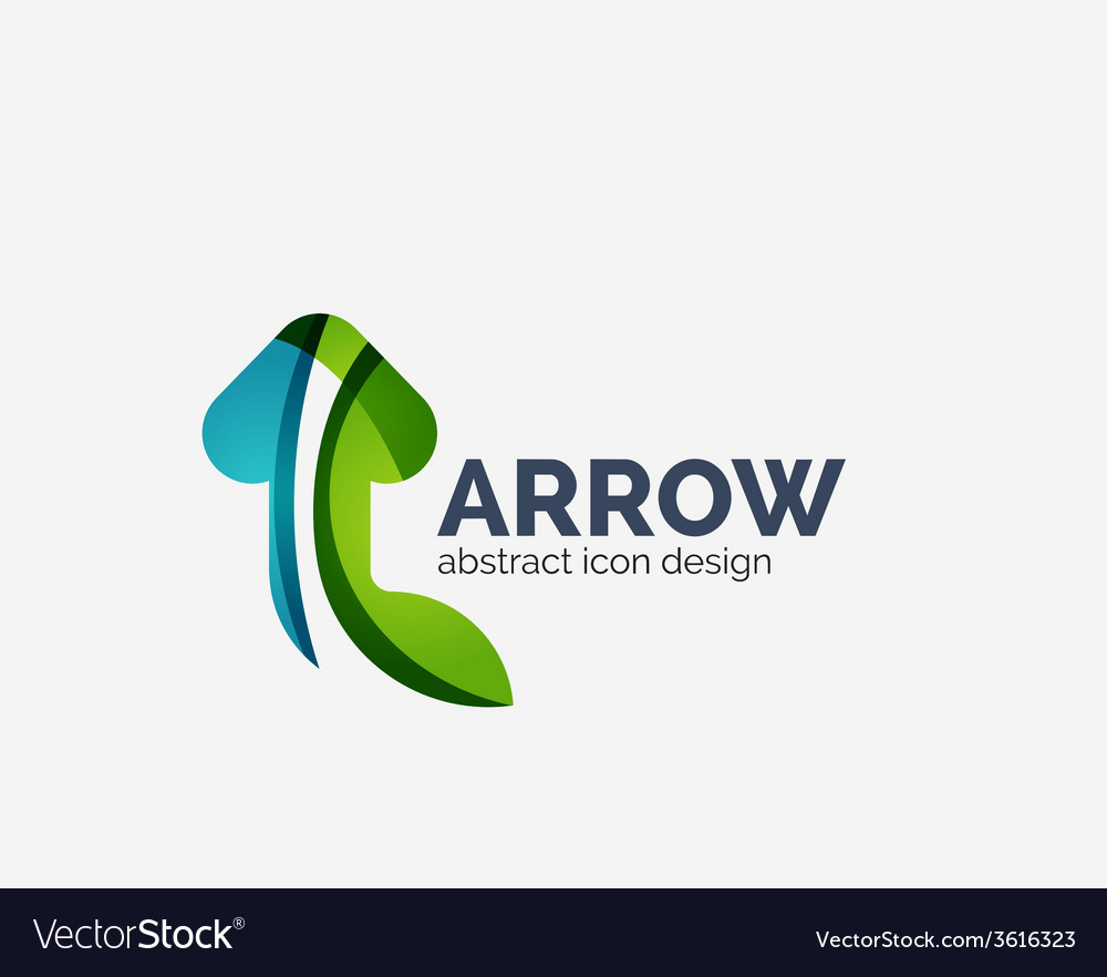 Clean moden wave design arrow logo