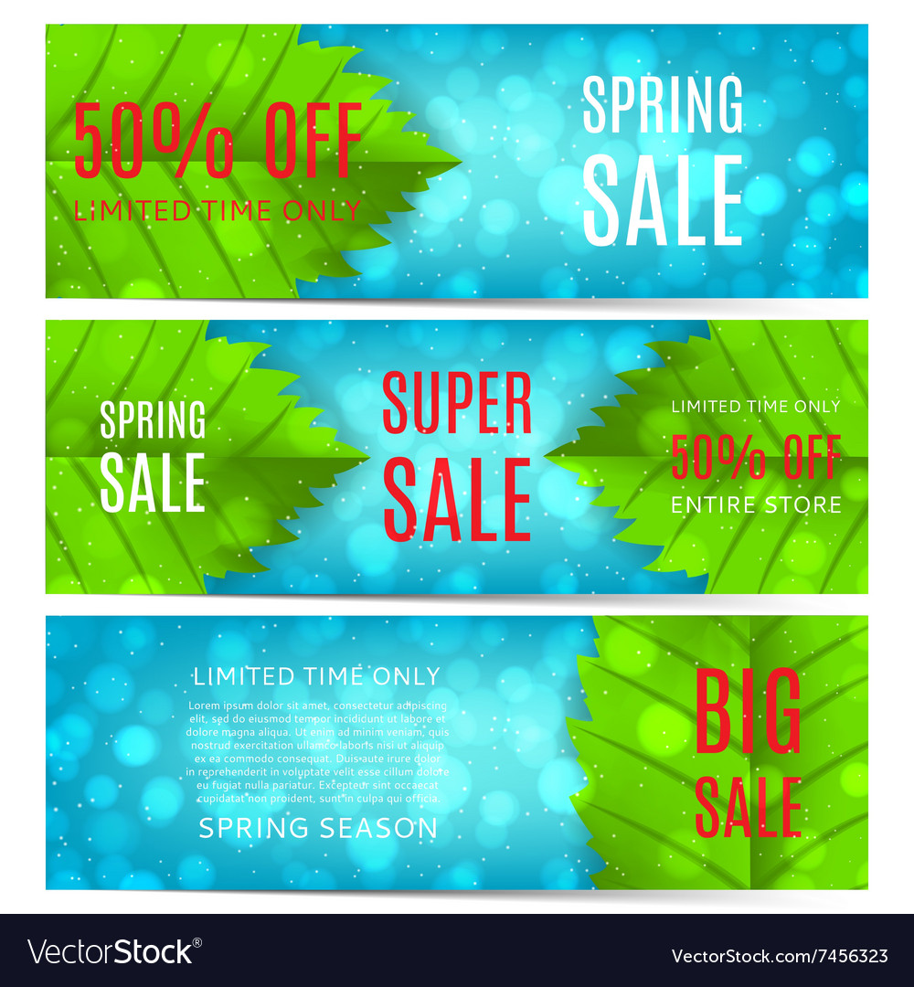 Collection of spring sale banners