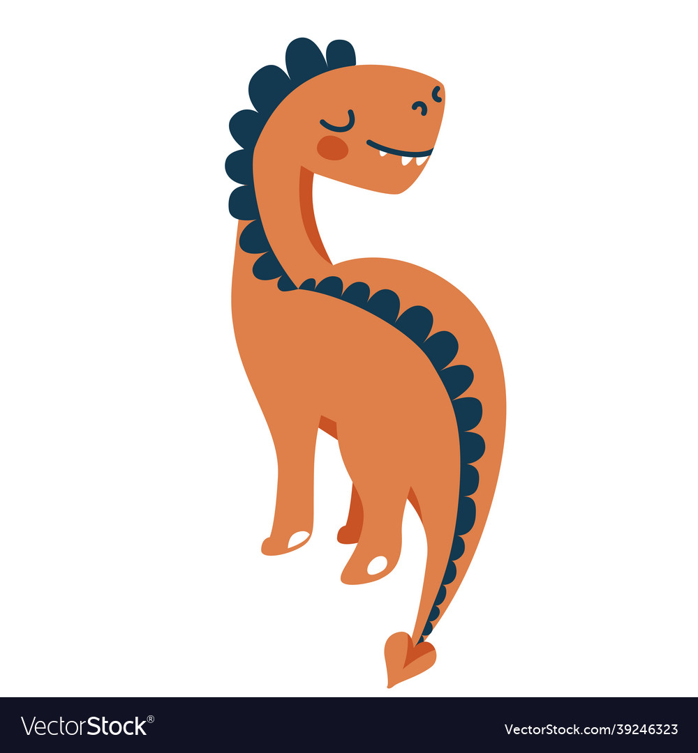 Cute baby playful dinosaur tyrannosaurus isolated