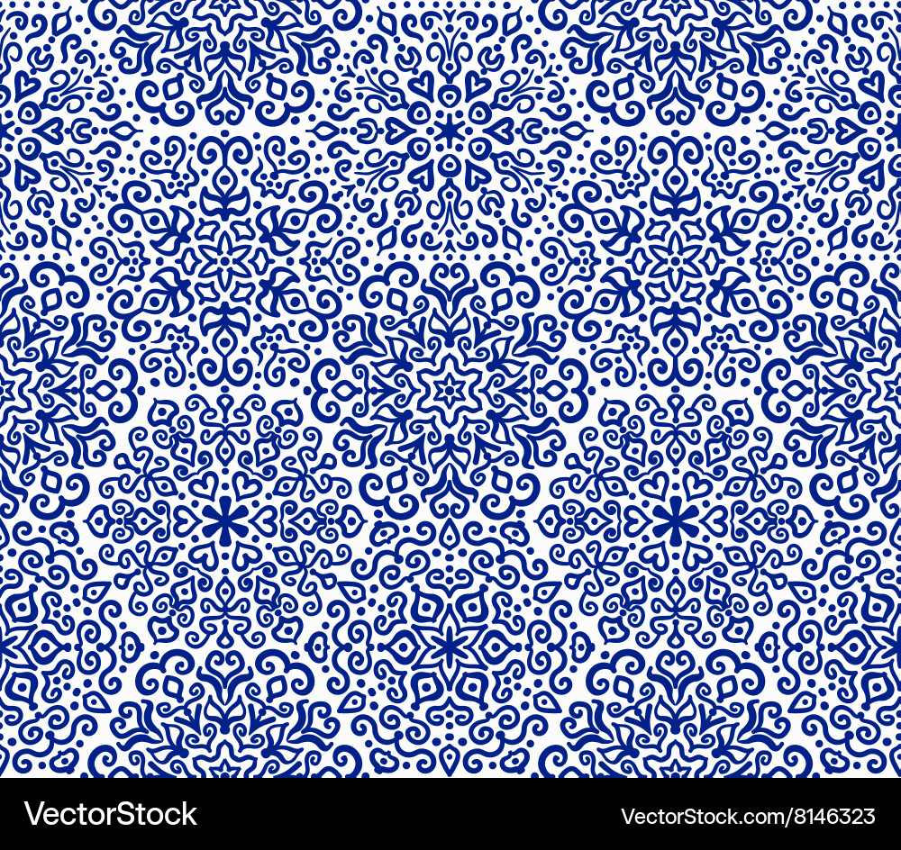 Dark blue ornamental pattern Royalty Free Vector Image