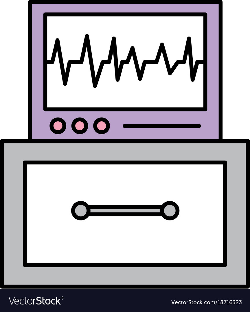 Ecg machine displaying heartbeat monitoring