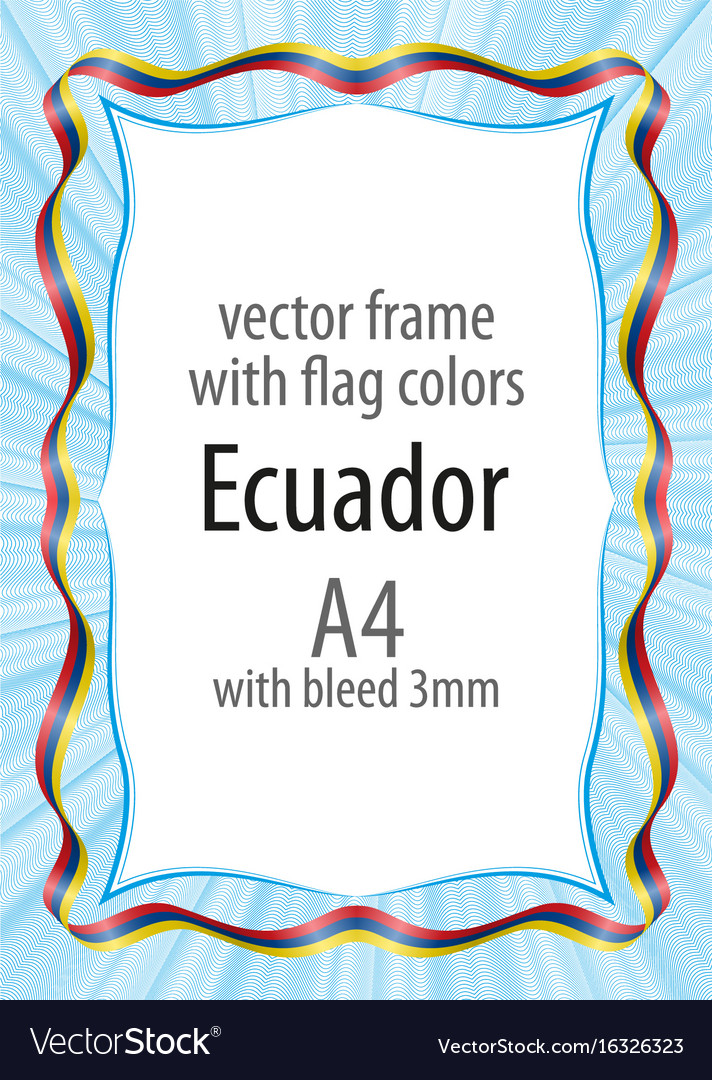 Frame and border of ribbon with the colors
