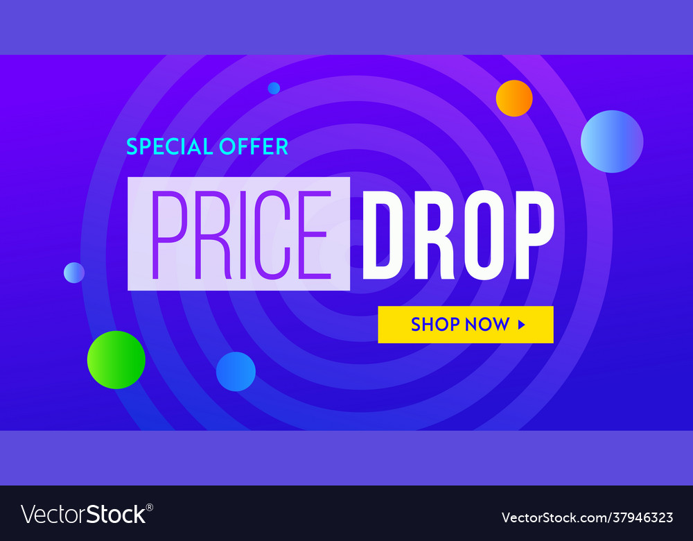 Price drop banner design low poster cheap