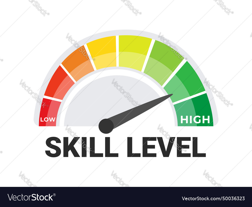 Professional skill level indicator with low vector image Professional skill level indicator with low