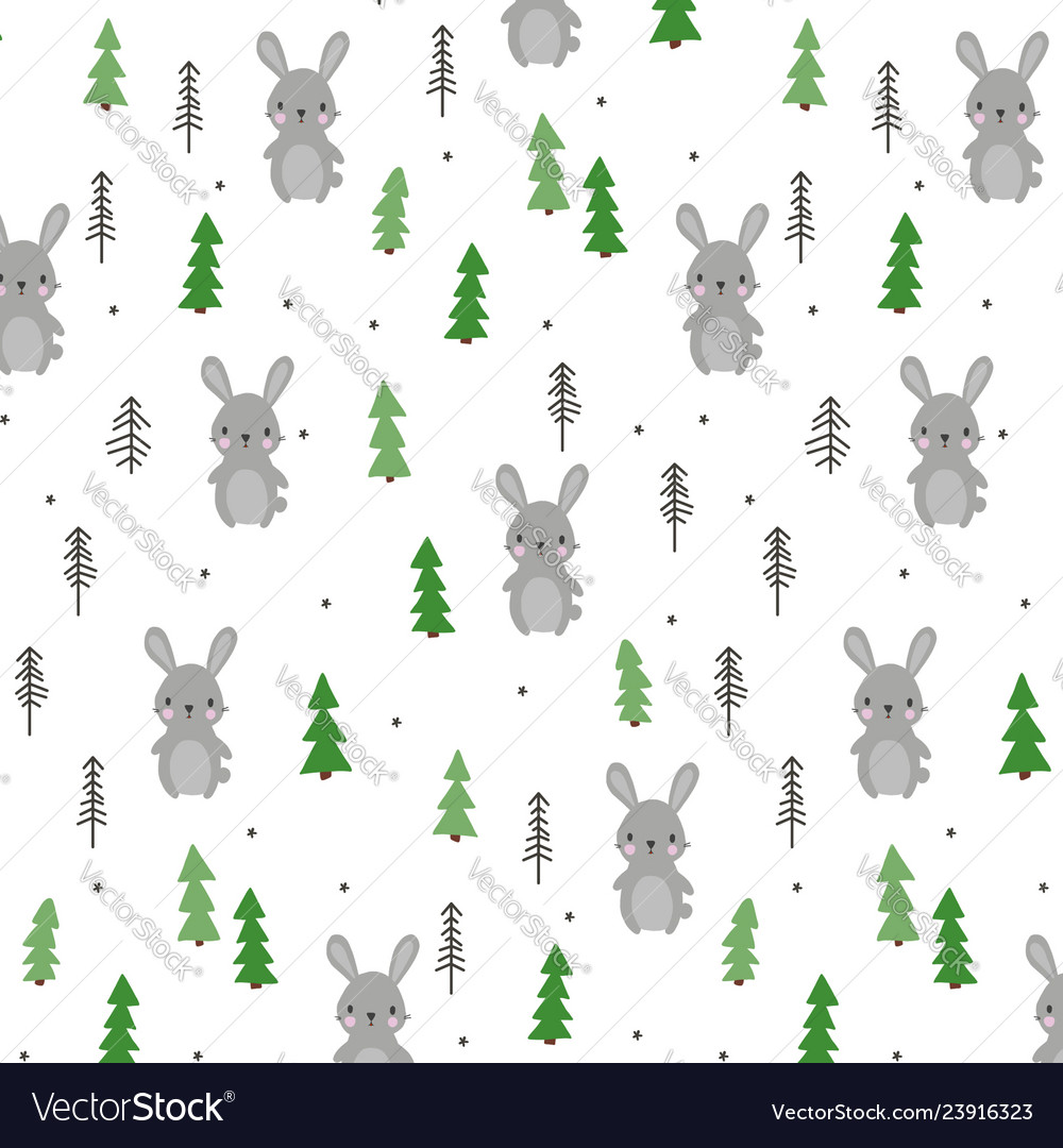 Rabbit seamless pattern vector image Rabbit seamless pattern