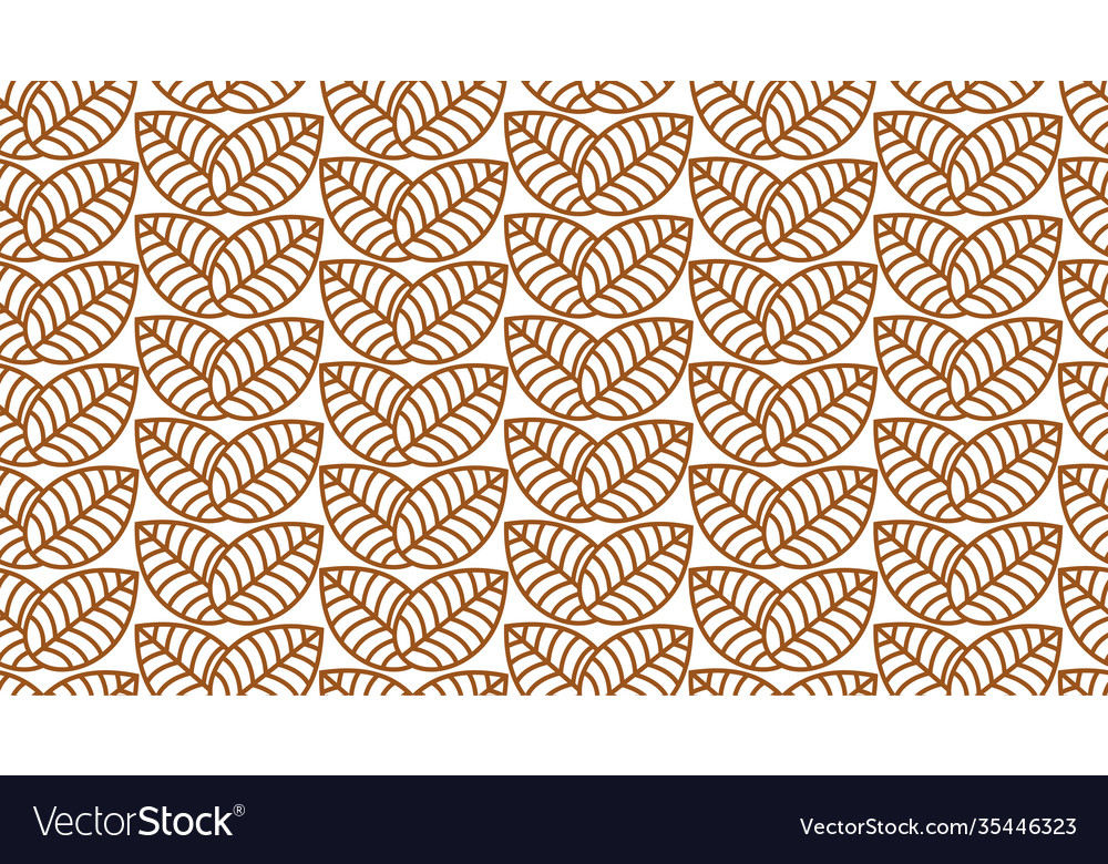 Seamless linear leaves pattern horizontal plant Vector Image