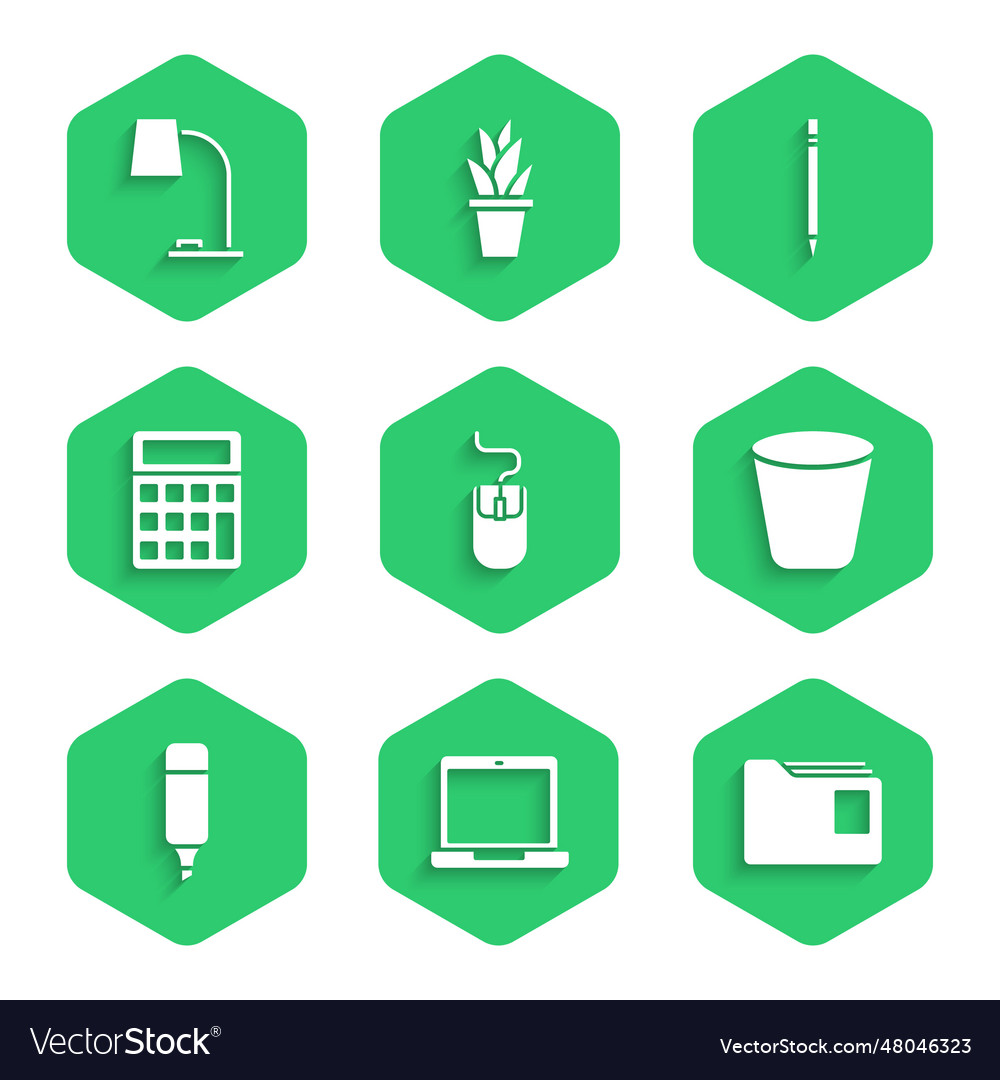 Set computer mouse laptop document folder trash vector image Set computer mouse laptop document folder trash
