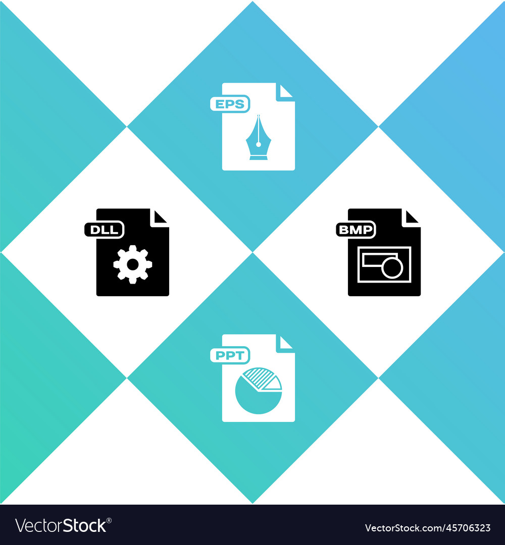 Set dll file document ppt eps and bmp icon Vector Image Set dll file document ppt eps and bmp icon