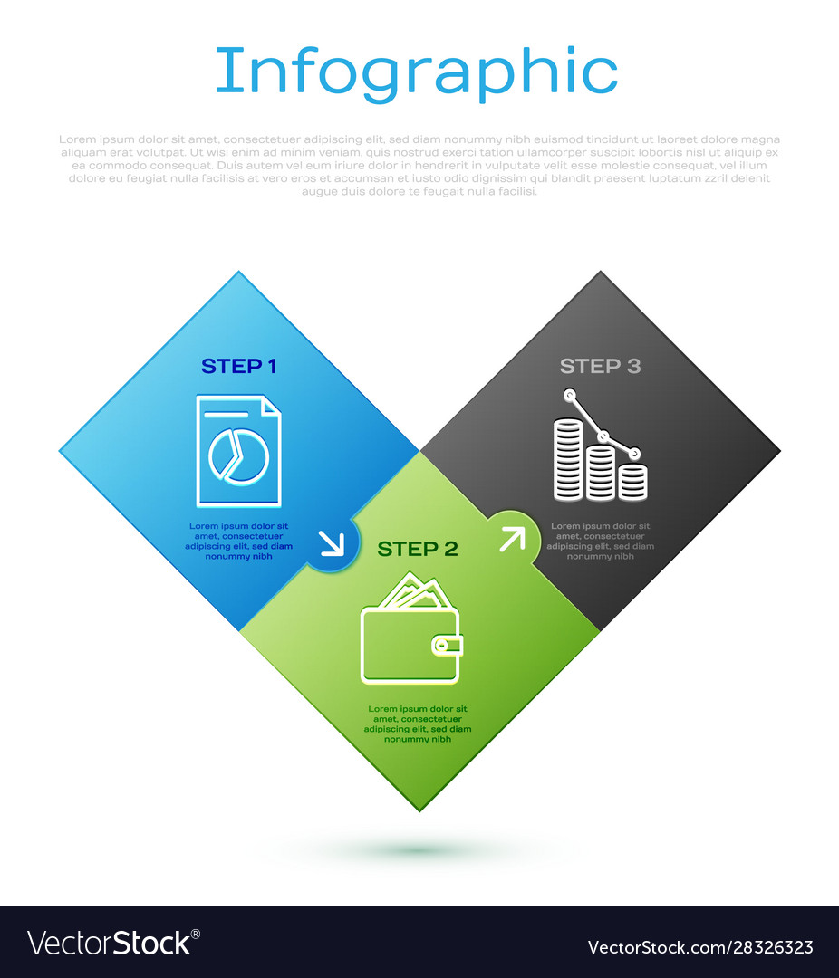 Zeilendokument mit Diagrammdiagrammpis einstellen vector image Zeilendokument mit Diagrammdiagrammpis einstellen