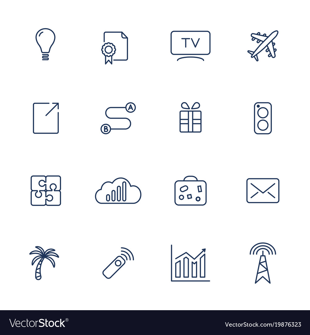 Set of 16 icons for software application