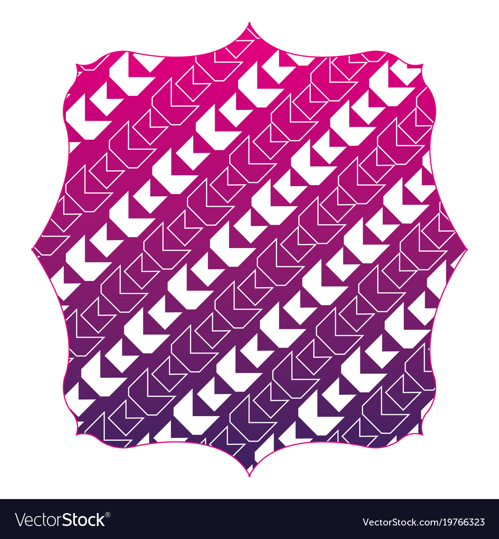 Silhouette square with seamless pattern shapes
