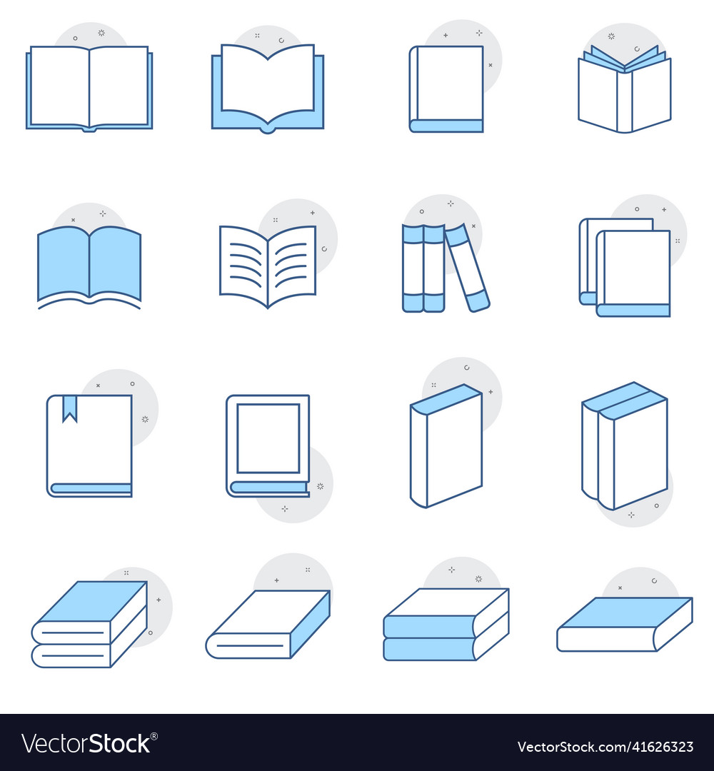 Simple set of books related icons for your design vector image Simple set of books related icons for your design