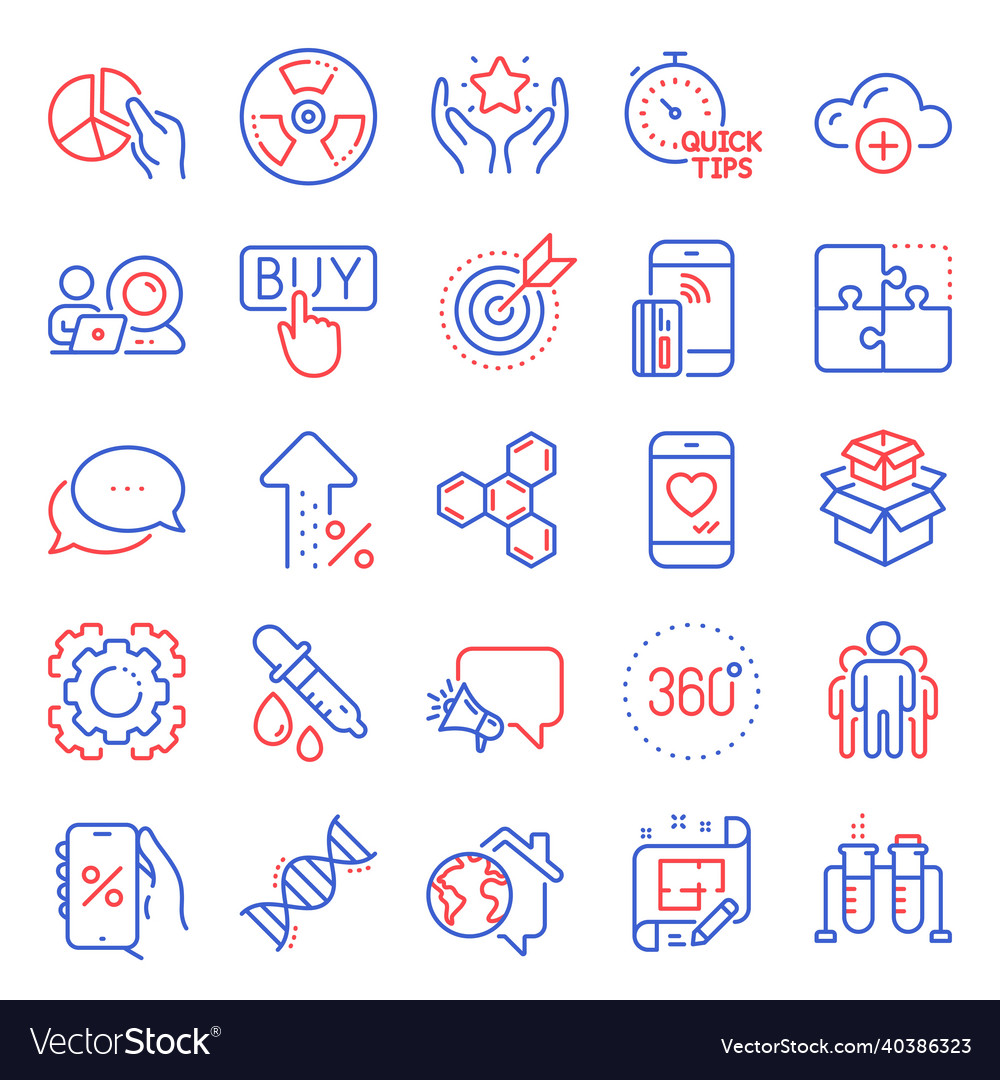 Technology icons set included icon as 360 degrees vector image Technology icons set included icon as 360 degrees