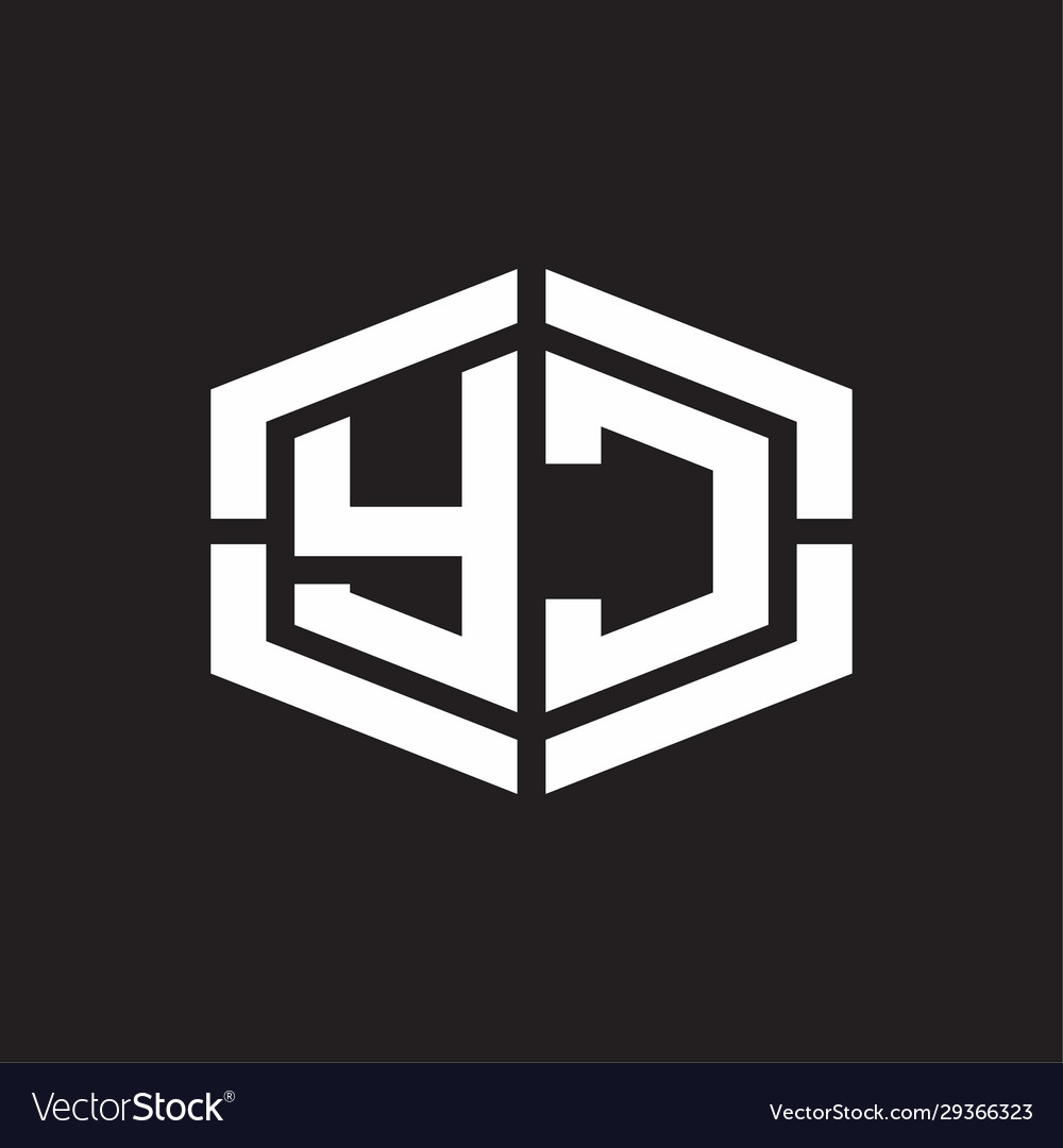 Yc logo monogram with hexagon shape and piece