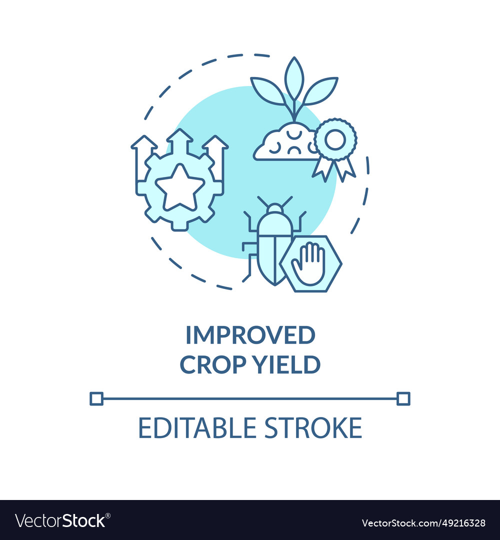 2d thin line icon improved crop yield concept vector image 2d thin line icon improved crop yield concept