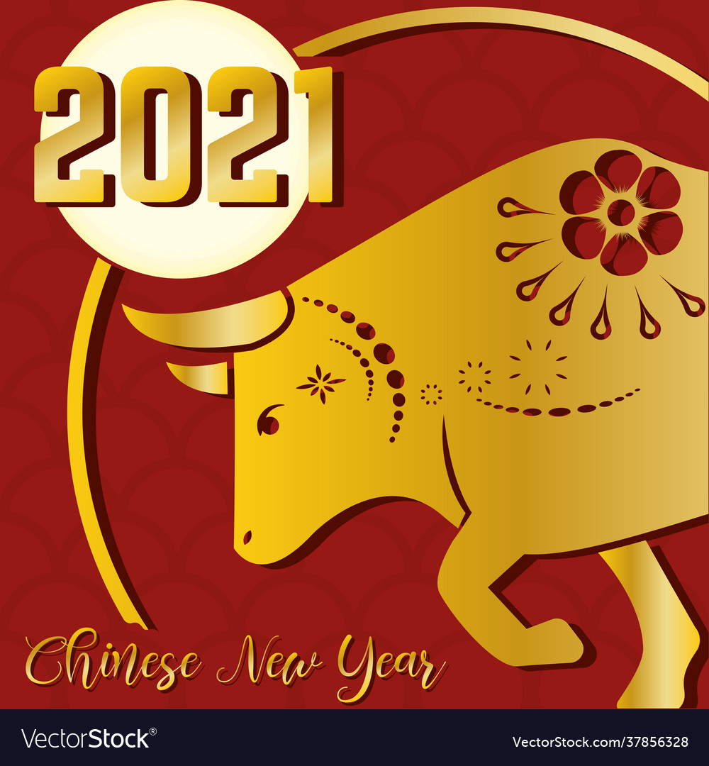 Chinese new year 2021 card Royalty Free Vector Image