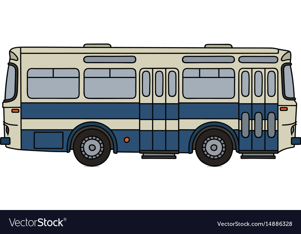 Classic blue and white bus Royalty Free Vector Image