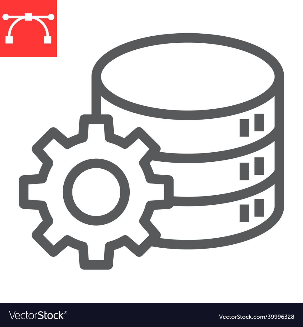 Database management line icon vector image Database management line icon