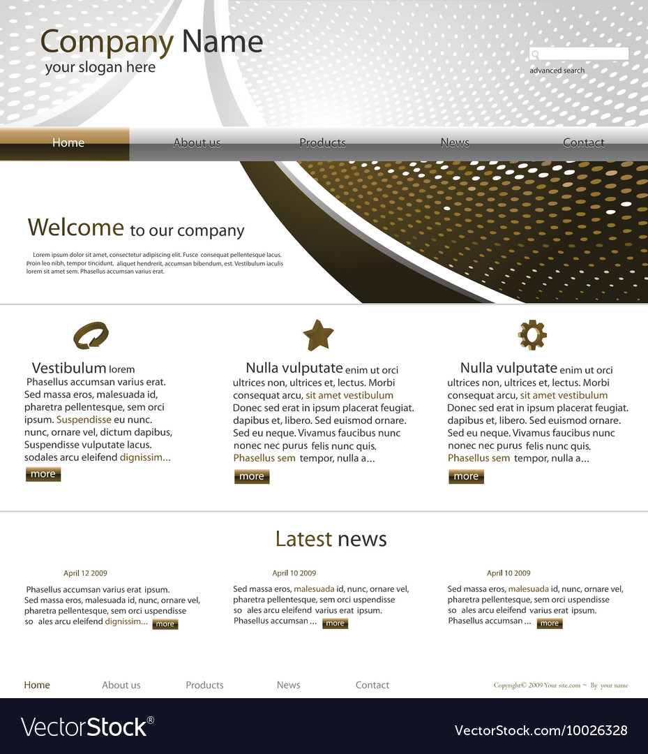 Editable website template