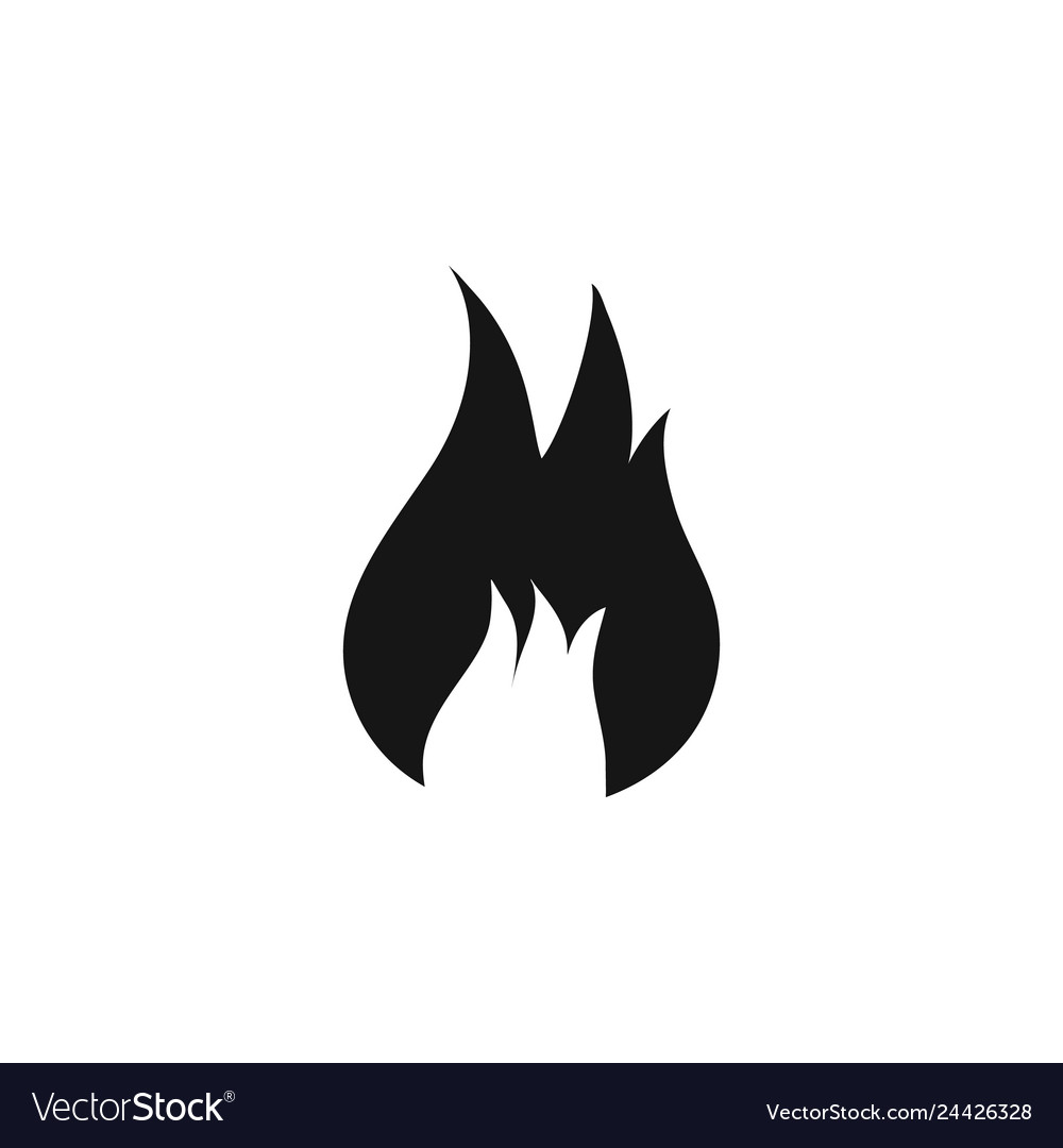 Fire icon flat black pictogram symbol fire icon Vector Image