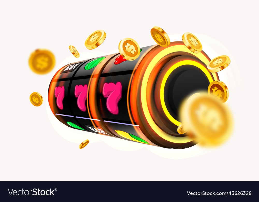 Golden Slot Maschine gewinnt den Jackpot 777 großen Sieg vector image Golden Slot Maschine gewinnt den Jackpot 777 großen Sieg