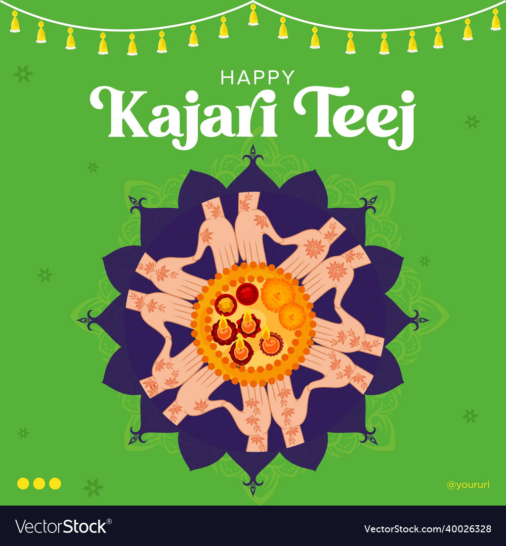 Happy kajari teej banner design Royalty Free Vector Image