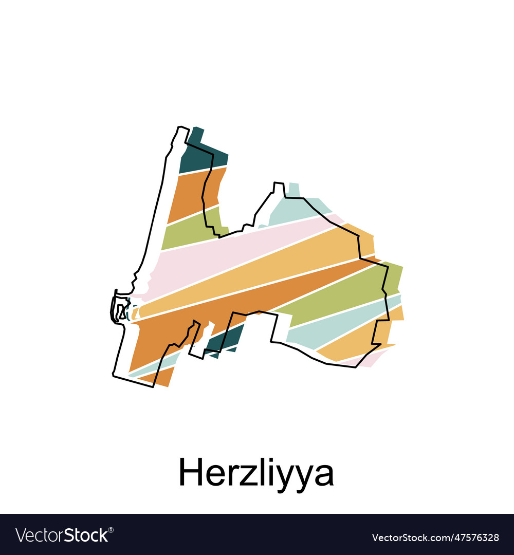 Herzliyya Map Territory Icon Israel Map Icon Vector Image