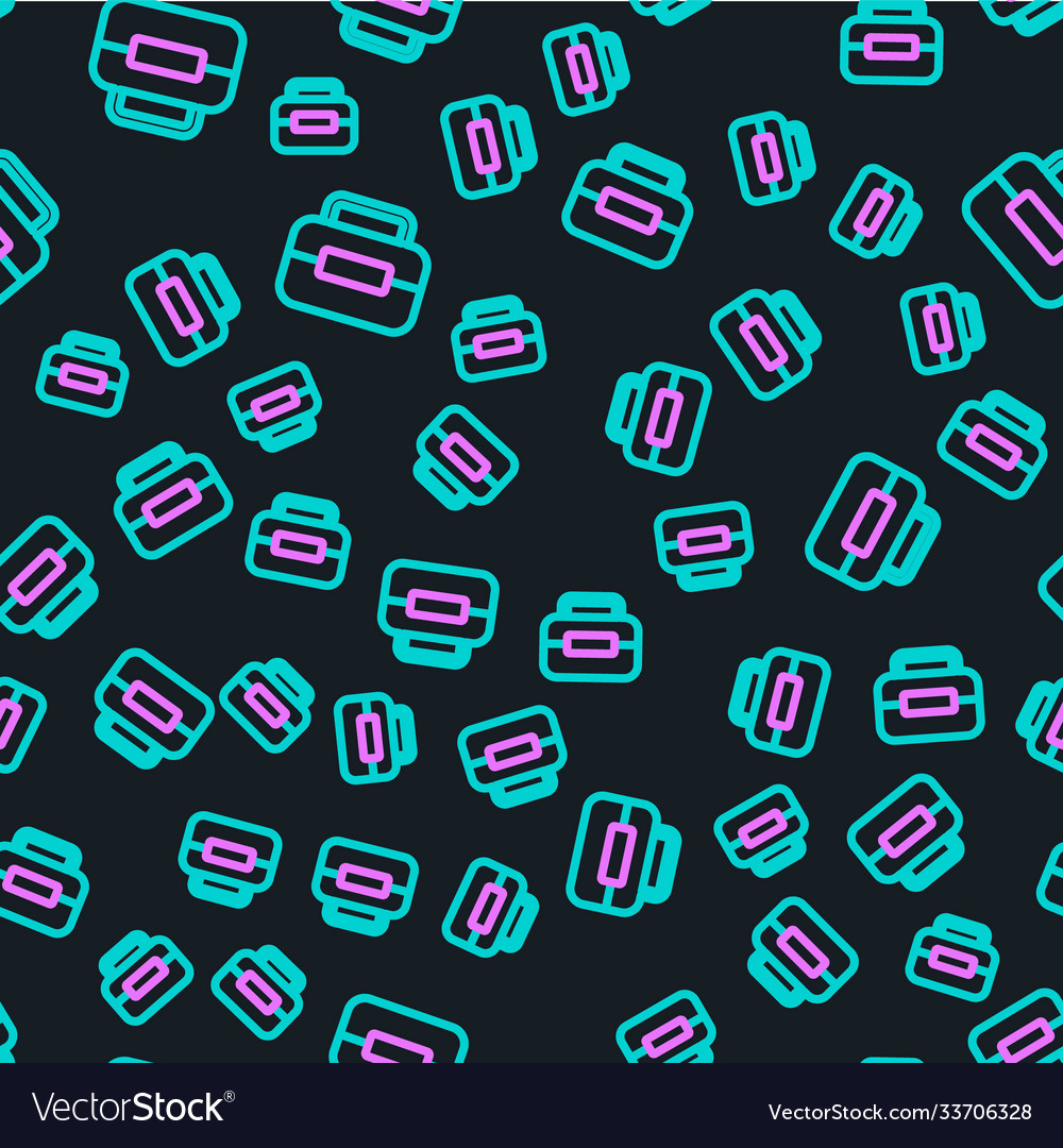 Line toolbox icon isolated seamless pattern vector image Line toolbox icon isolated seamless pattern