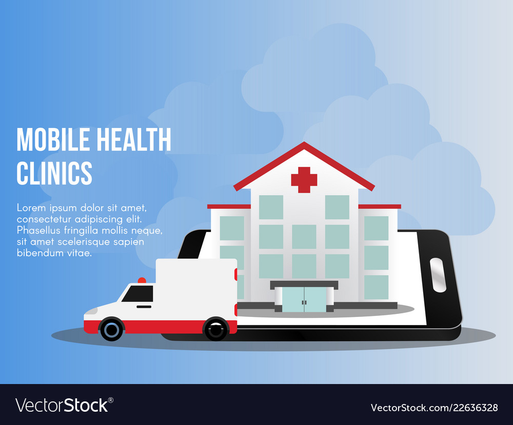 Mobile health clinics concept design template Vector Image