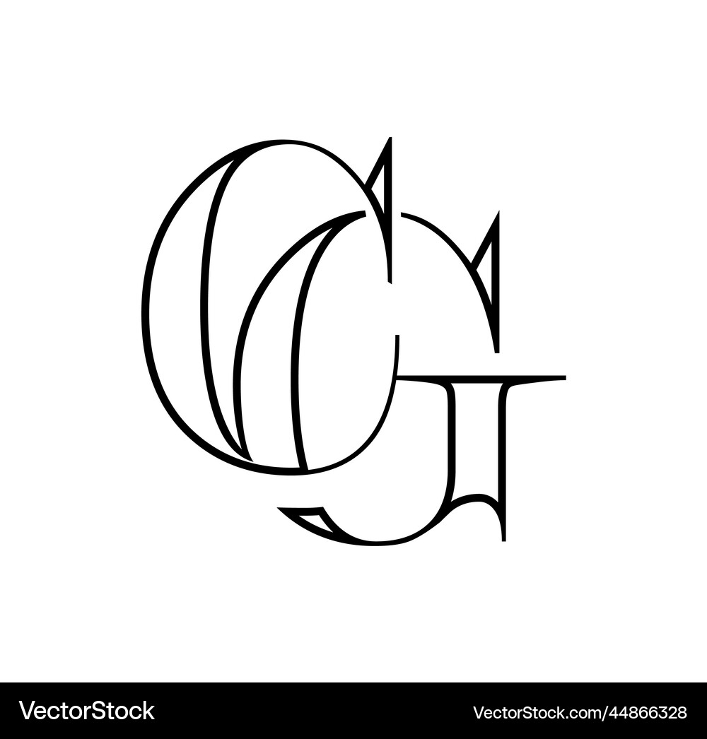 Monogram logo initial letters cg Royalty Free Vector Image