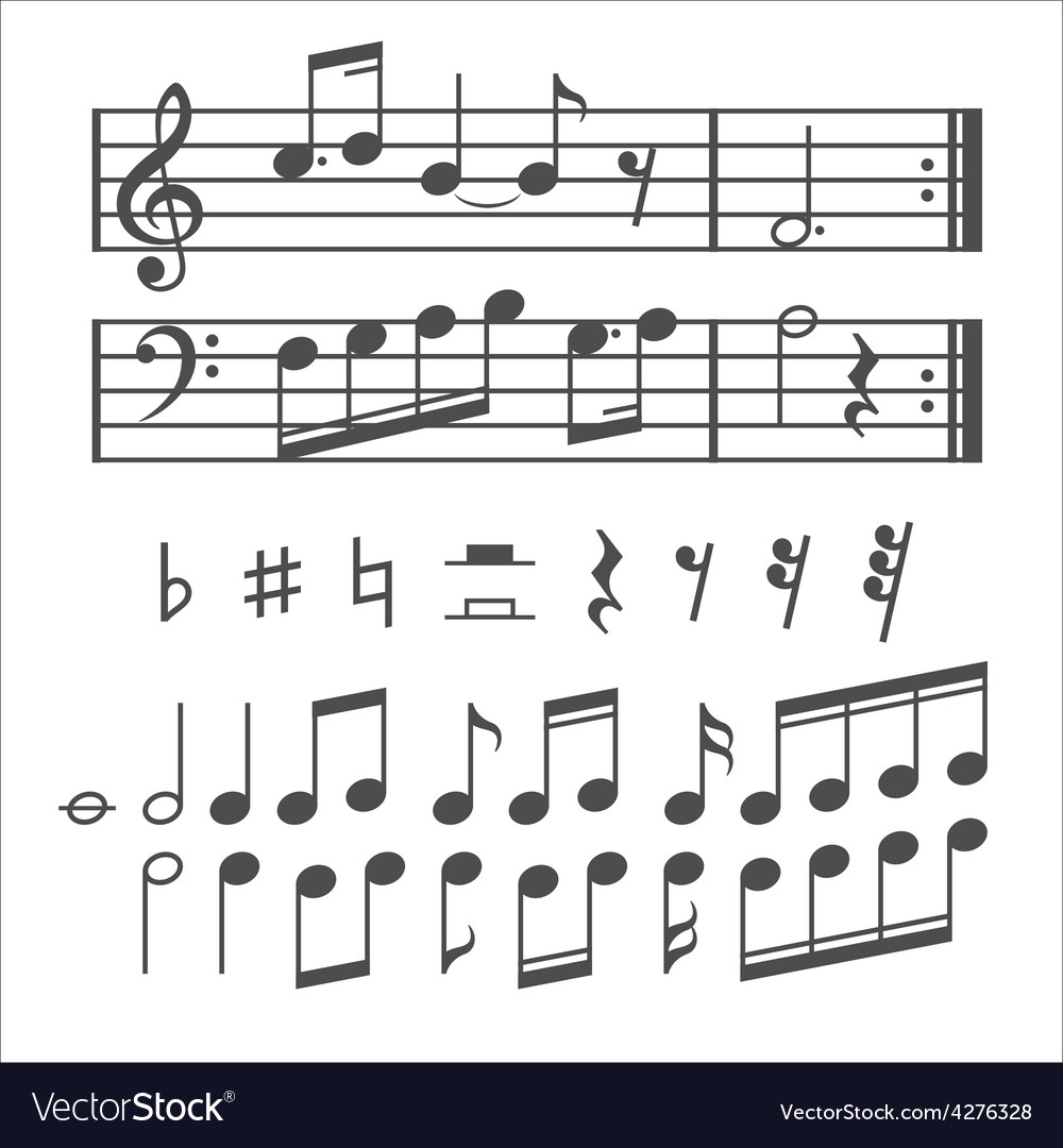 Music notes and icons set
