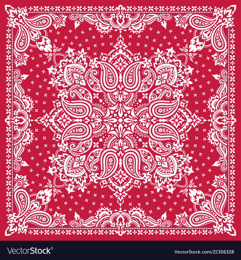 Paisley bandana print Royalty Free Vector Image