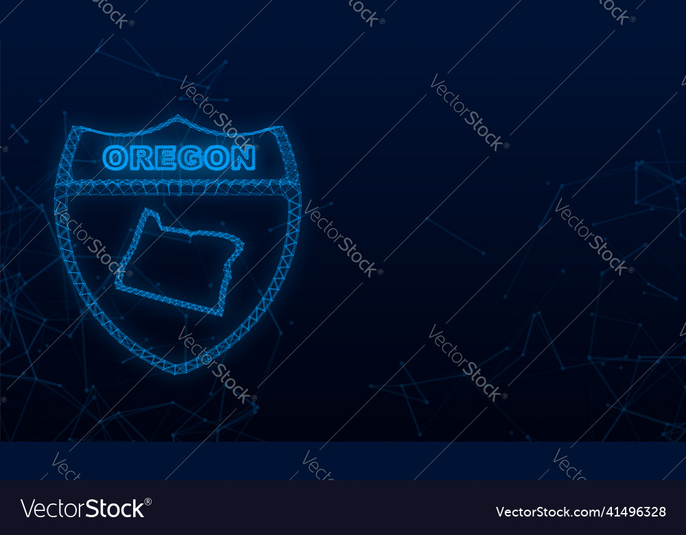 Plexus icon map of the state oregon from vector image Plexus icon map of the state oregon from