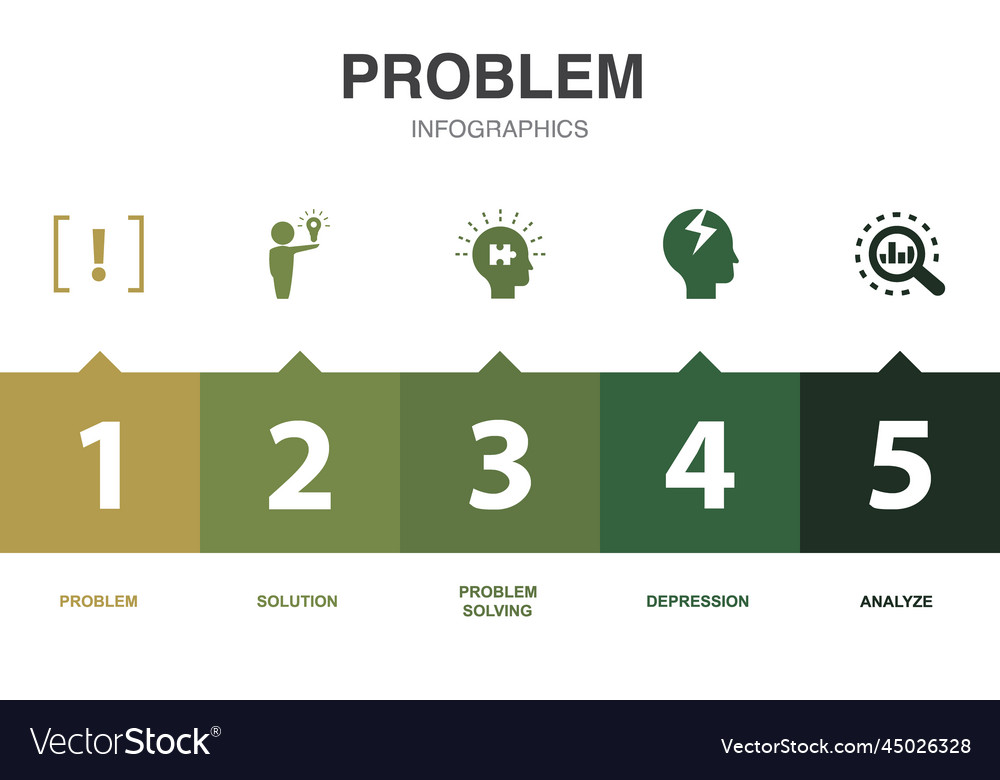 Problem icons infographic design template