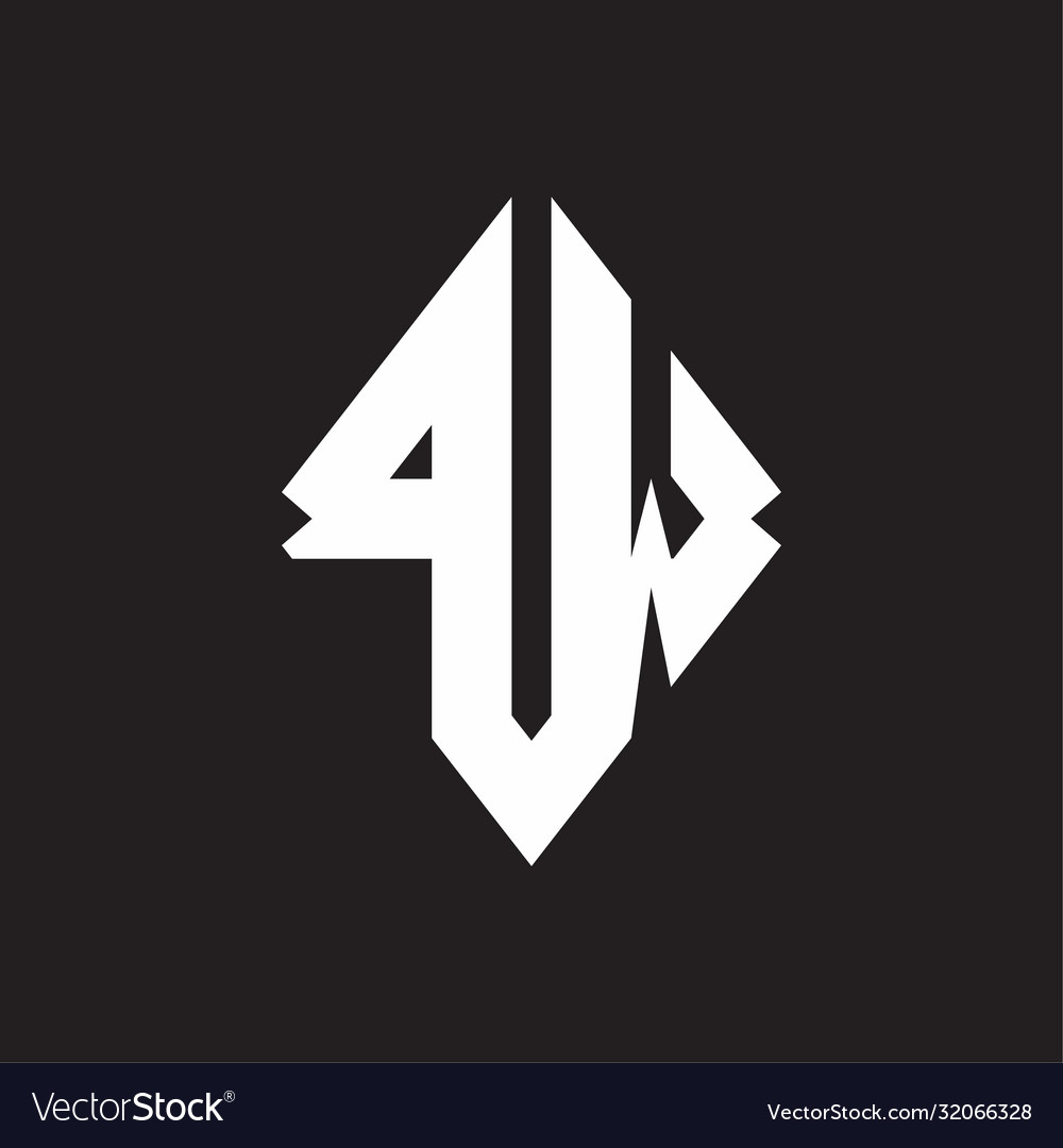 Pw logo monogram with sharp square design template
