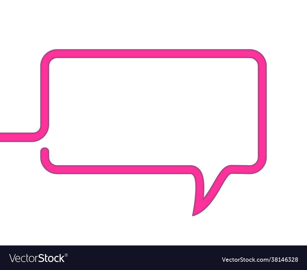 Rectangular speech bubble made one continuous vector image Rectangular speech bubble made one continuous
