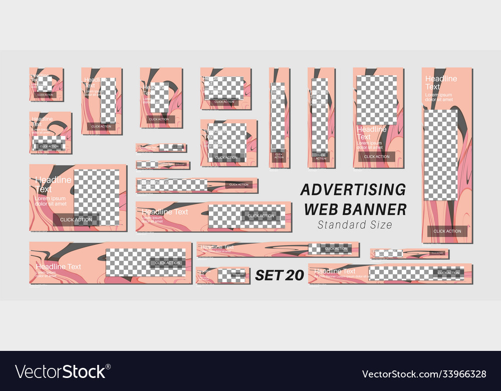 Set web banners in standard sizes design vector image Set web banners in standard sizes design