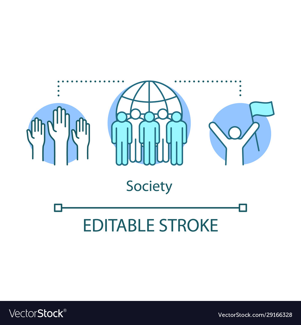 Society concept icon social integration Royalty Free Vector