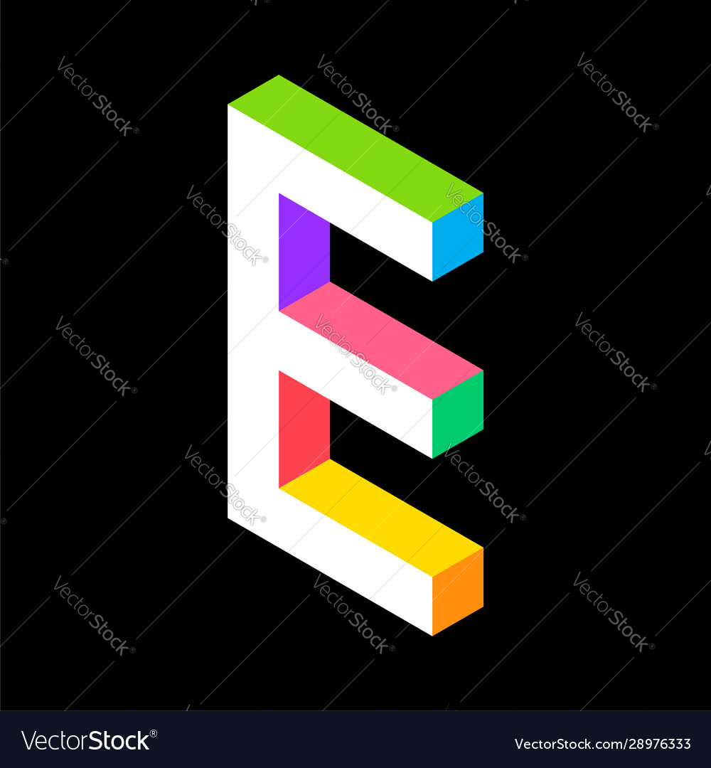 3d Colorful Letter E Logo Icon Design Template Vector Image