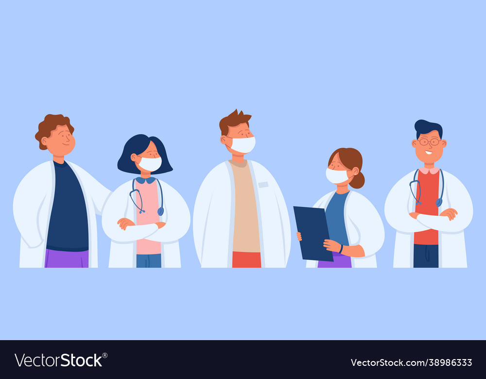 Cartoon professional hospital team doctors Vector Image