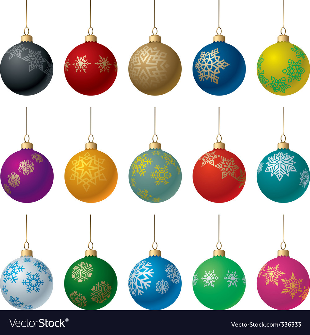 Christmas balls set Royalty Free Vector Image - VectorStock