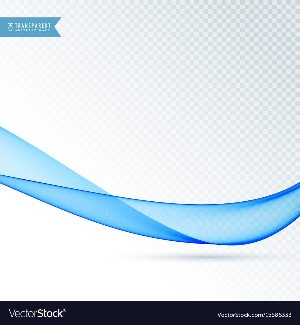 Clean blue transparent wave background design Vector Image