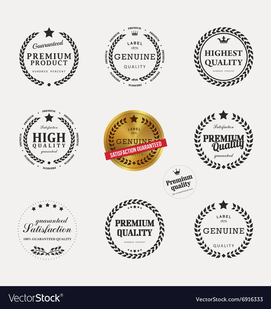 Collection of premium quality labels